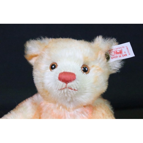 215 - Steiff - Boxed ltd edn Steiff Hello 2000 Goodbye 1999 Teddy Bear set, no 03019, complete with blue a... 