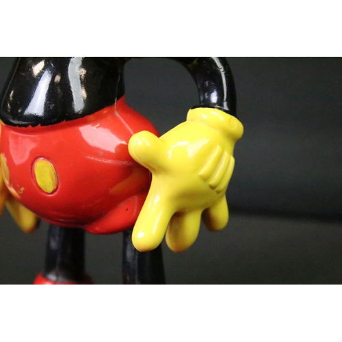 224 - Vintage unmarked plastic Mickey Mouse toy/puppet, wire & string connected joints, some paint wear