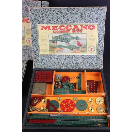 422 - Eight boxed early 20th century Meccano constructions sets / accessory outfits to include set numbers... 