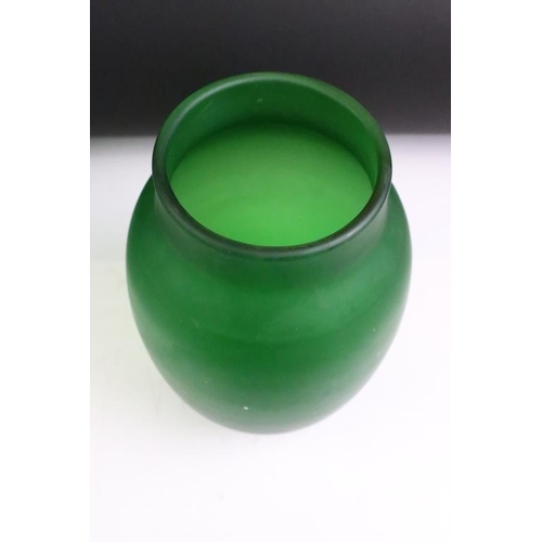 10 - Villeroy & Boch Green Satin frosted glass vase of baluster form (original sticker to base), 26cm hig... 