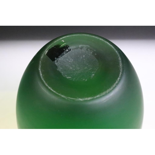 10 - Villeroy & Boch Green Satin frosted glass vase of baluster form (original sticker to base), 26cm hig... 