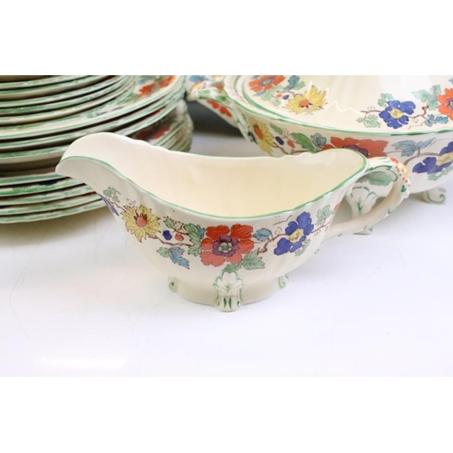 48 - Late 19th / early 20th century Masons Ironstone floral dinner ware, pattern no. c2639, to include 2 ... 