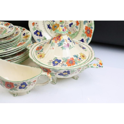 48 - Late 19th / early 20th century Masons Ironstone floral dinner ware, pattern no. c2639, to include 2 ... 