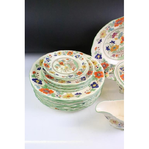 48 - Late 19th / early 20th century Masons Ironstone floral dinner ware, pattern no. c2639, to include 2 ... 