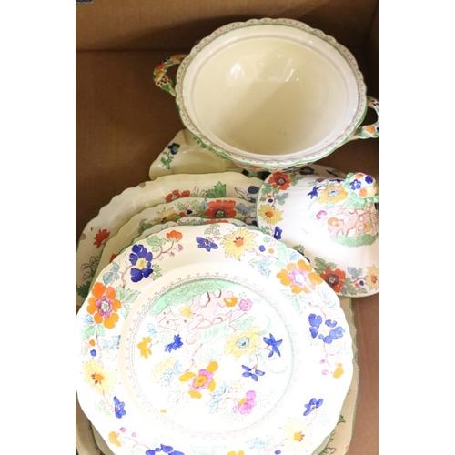 48 - Late 19th / early 20th century Masons Ironstone floral dinner ware, pattern no. c2639, to include 2 ... 