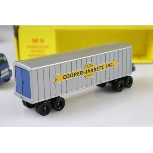 1368 - Boxed Matchbox Series Major Pack M9 Inter-State Double Freighter diecast model set, plus 4 x boxed M... 