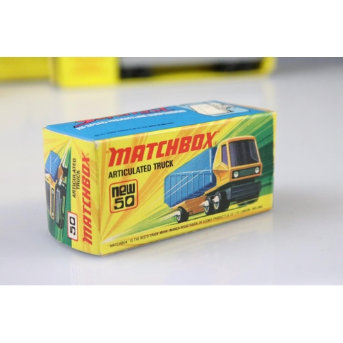 1368 - Boxed Matchbox Series Major Pack M9 Inter-State Double Freighter diecast model set, plus 4 x boxed M... 