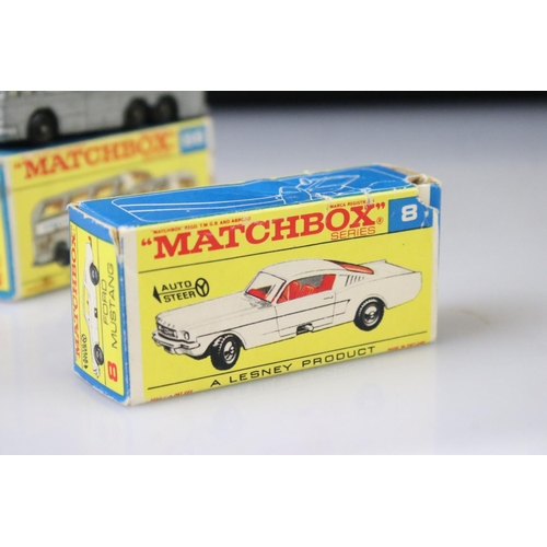 1370 - Nine boxed Matchbox 75 Series diecast models to include 18 Field Car, 19 Lotus Racing Car, 66 Greyho... 