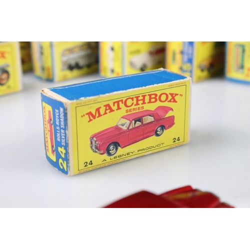 1370 - Nine boxed Matchbox 75 Series diecast models to include 18 Field Car, 19 Lotus Racing Car, 66 Greyho... 