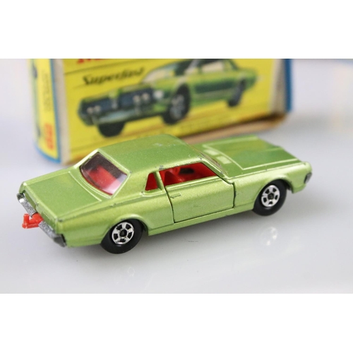 1371 - 14 Boxed Matchbox Lesney Superfast diecast models to include 45 Ford Group 6, 55 Police Car, 62 Merc... 