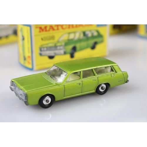 1371 - 14 Boxed Matchbox Lesney Superfast diecast models to include 45 Ford Group 6, 55 Police Car, 62 Merc... 