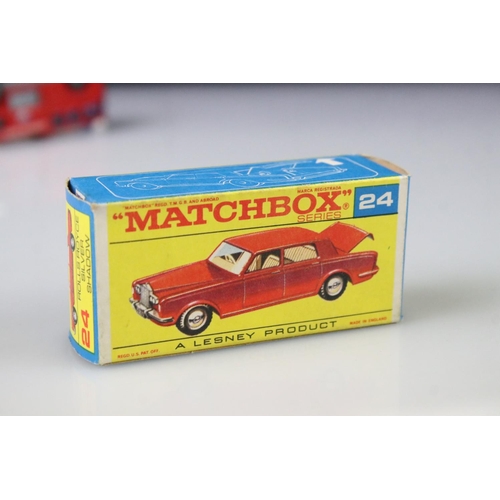 1371 - 14 Boxed Matchbox Lesney Superfast diecast models to include 45 Ford Group 6, 55 Police Car, 62 Merc... 