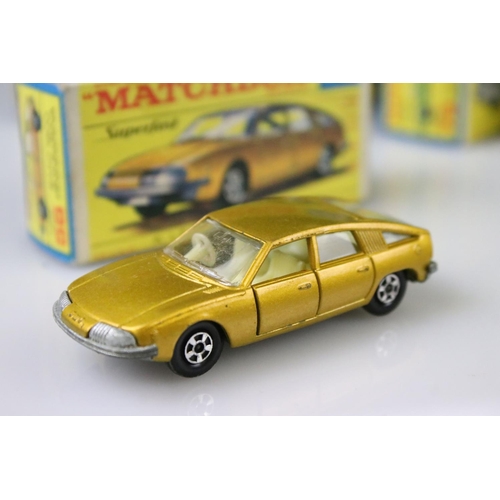 1371 - 14 Boxed Matchbox Lesney Superfast diecast models to include 45 Ford Group 6, 55 Police Car, 62 Merc... 