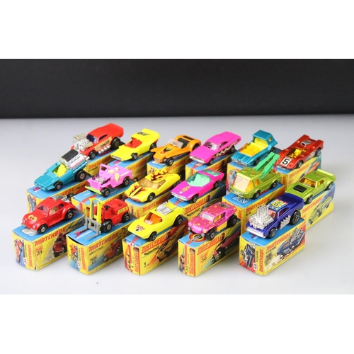 1372 - 17 boxed Matchbox Superfast diecast models to include 48 Pi-Eyed Piper, 74 Toe Joe, 31 Volks-Dragon,... 