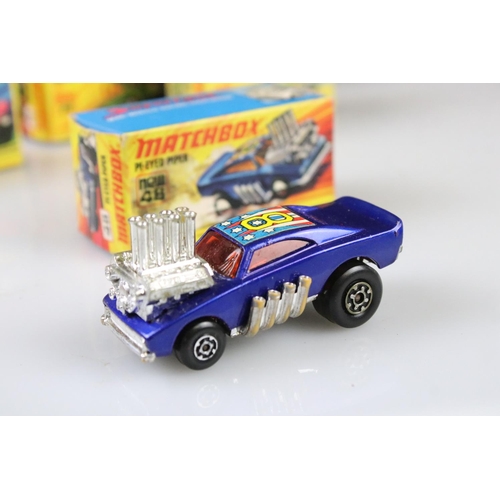 1372 - 17 boxed Matchbox Superfast diecast models to include 48 Pi-Eyed Piper, 74 Toe Joe, 31 Volks-Dragon,... 