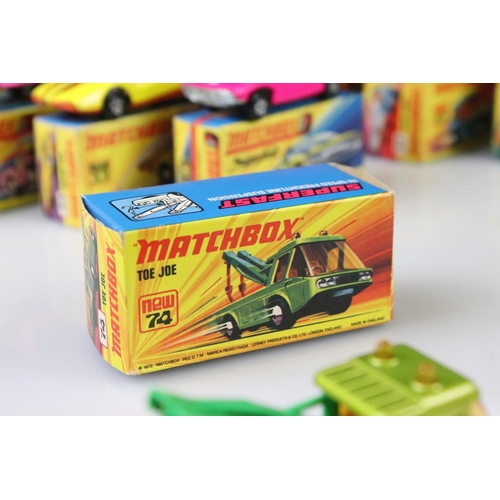 1372 - 17 boxed Matchbox Superfast diecast models to include 48 Pi-Eyed Piper, 74 Toe Joe, 31 Volks-Dragon,... 