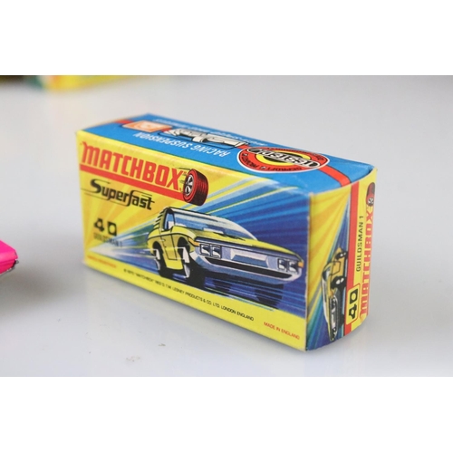 1372 - 17 boxed Matchbox Superfast diecast models to include 48 Pi-Eyed Piper, 74 Toe Joe, 31 Volks-Dragon,... 