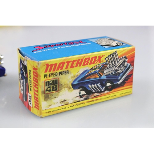 1372 - 17 boxed Matchbox Superfast diecast models to include 48 Pi-Eyed Piper, 74 Toe Joe, 31 Volks-Dragon,... 