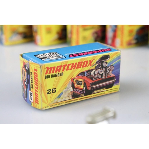 1372 - 17 boxed Matchbox Superfast diecast models to include 48 Pi-Eyed Piper, 74 Toe Joe, 31 Volks-Dragon,... 