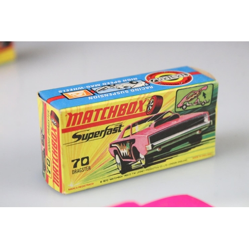 1372 - 17 boxed Matchbox Superfast diecast models to include 48 Pi-Eyed Piper, 74 Toe Joe, 31 Volks-Dragon,... 