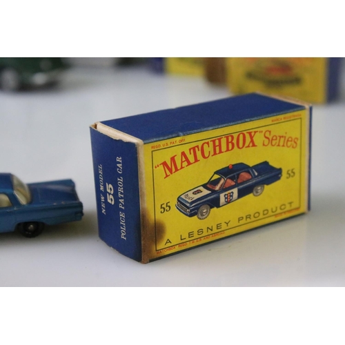 1374 - Three boxed Matchbox Series diecast models to include 55 Police Patrol Car and 2 x Moko Lesney (No. ... 