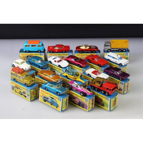 1375 - 17 Boxed Matchbox Superfast diecast models to include 15 Volkswagen, 12 Safari Land Rover, 27 Merced... 