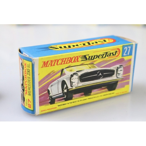 1375 - 17 Boxed Matchbox Superfast diecast models to include 15 Volkswagen, 12 Safari Land Rover, 27 Merced... 