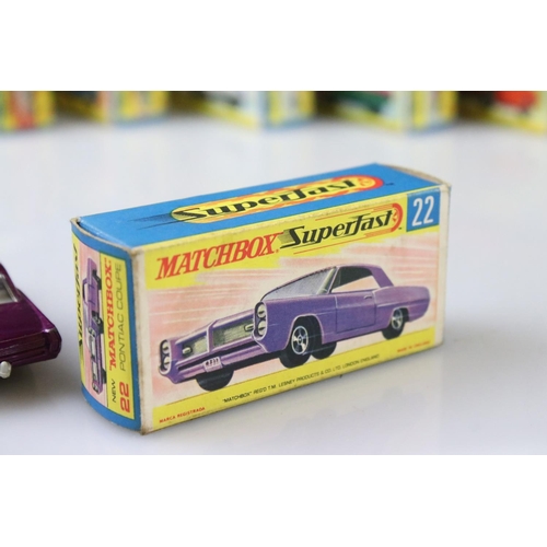 1375 - 17 Boxed Matchbox Superfast diecast models to include 15 Volkswagen, 12 Safari Land Rover, 27 Merced... 