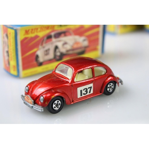 1376 - 17 Boxed Matchbox Superfast diecast models to include 41 Ford GT, 29 Racing Mini, 57 Landrover Fore ... 