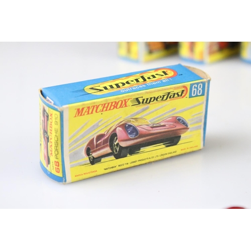 1376 - 17 Boxed Matchbox Superfast diecast models to include 41 Ford GT, 29 Racing Mini, 57 Landrover Fore ... 