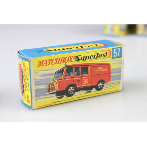 1376 - 17 Boxed Matchbox Superfast diecast models to include 41 Ford GT, 29 Racing Mini, 57 Landrover Fore ... 