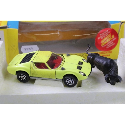 1377 - Two boxed Corgi diecast models to include Whizzwheels 342 Lamborghini P400 GT Miura Fighting Bull wi... 