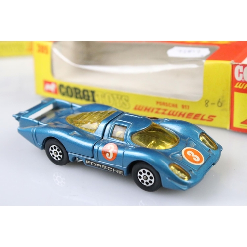 1378 - Four boxed Corgi Whizzwheels diecast models to include 381 GP Beach Buggy, 385 Porsche 917, 380 Alfa... 