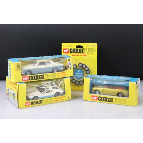 1379 - Three boxed Corgi diecast models to include 273 Rolls Royce Silver Shadow with spare tyre in two ton... 