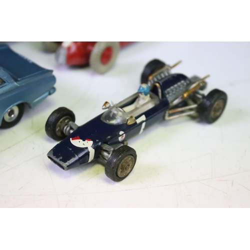 1464 - Group of five mid 20th C play worn diecast / tinplate models to include Corgi Major Ecurie Ecosse Ra... 