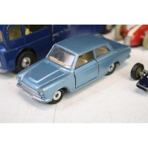 1464 - Group of five mid 20th C play worn diecast / tinplate models to include Corgi Major Ecurie Ecosse Ra... 