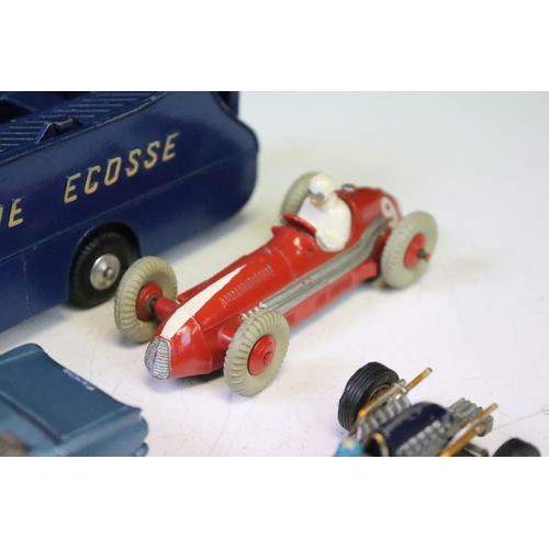 1464 - Group of five mid 20th C play worn diecast / tinplate models to include Corgi Major Ecurie Ecosse Ra... 