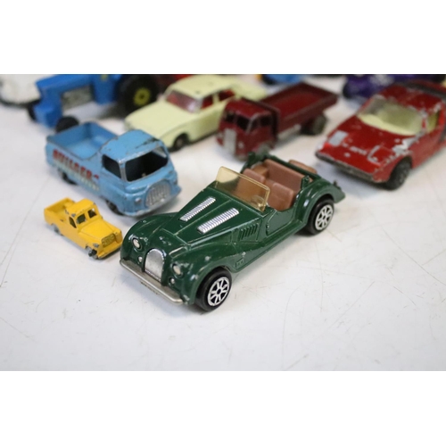 1465 - Around 60 mid 20th C onwards play worn diecast models, mostly Matchbox Lesney examples, also featuri... 