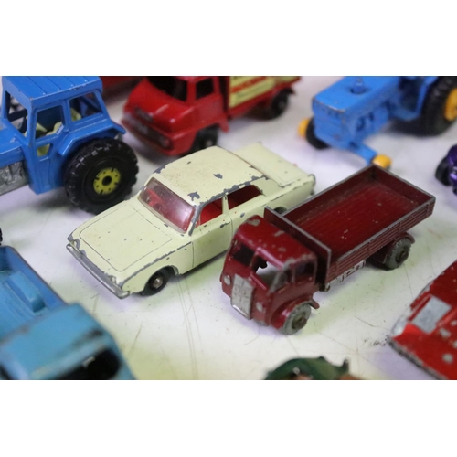 1465 - Around 60 mid 20th C onwards play worn diecast models, mostly Matchbox Lesney examples, also featuri... 