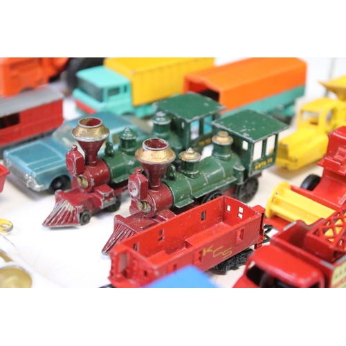 1465 - Around 60 mid 20th C onwards play worn diecast models, mostly Matchbox Lesney examples, also featuri... 