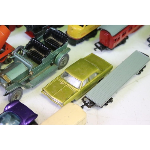 1465 - Around 60 mid 20th C onwards play worn diecast models, mostly Matchbox Lesney examples, also featuri... 