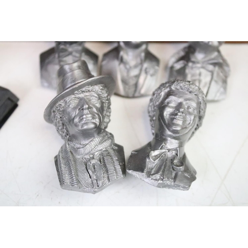 439 - Doctor Who - Set of 6 Fine Art Castings Doctor Who ltd edn Busts, all doctors, to include a boxed Wi... 