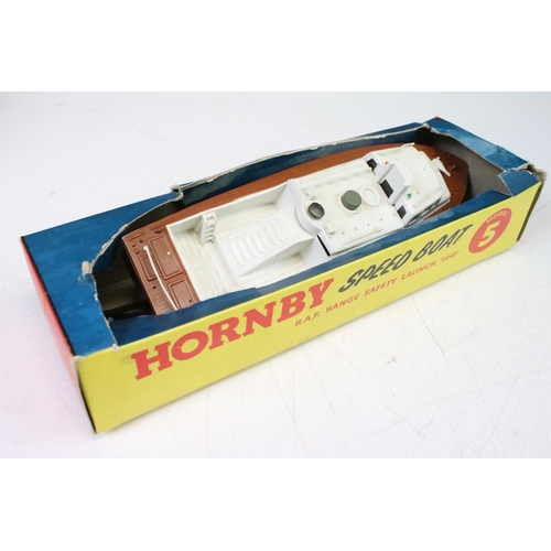 441 - Boxed Hornby Speed Boat Model 5 - R.A.F. Range Safety Launch '1640', clockwork (some detached masts ... 