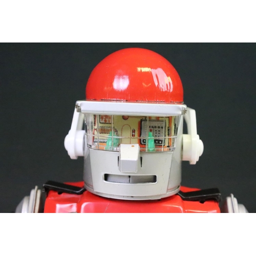 445 - Boxed Yonezawa Talking Robot battery-operated tinplate toy, circa 1950's, in red & silver, item no. ... 