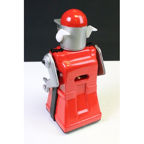 445 - Boxed Yonezawa Talking Robot battery-operated tinplate toy, circa 1950's, in red & silver, item no. ... 