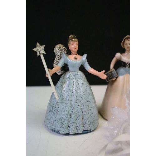 446 - Four Wells Brimtoys clockwork figures, circa 1950s, to include Fairy Queen Dancing Automata, Cindere... 