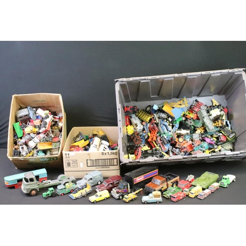 1272 - Large collection of mid 20th C onwards play worn diecast models to include Corgi, Dinky, Triang Spot... 