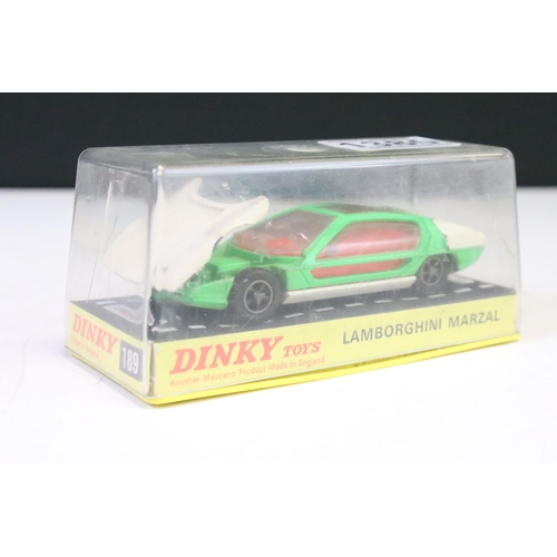 1380 - Seven cased Dinky diecast models to include 131 Jaguar E Type 2+2, 188 Jensen FF, 221 Corvette Sting... 