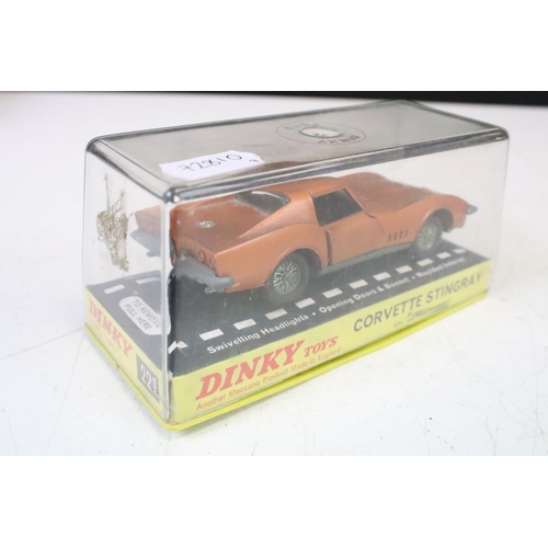 1380 - Seven cased Dinky diecast models to include 131 Jaguar E Type 2+2, 188 Jensen FF, 221 Corvette Sting... 