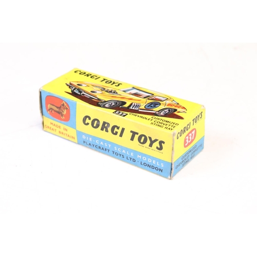 1381 - Three boxed Corgi diecast models to include 337 Customised Chevrolet Corvette Sting Ray in yellow (h... 